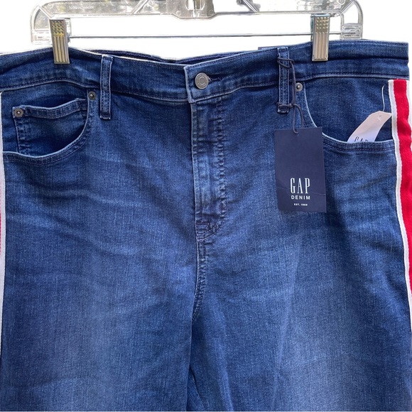 Gap Jeans Womens High Rise True Skinny Side Striped Rinse Wash Blue Denim/NWT - Picture 3 of 10